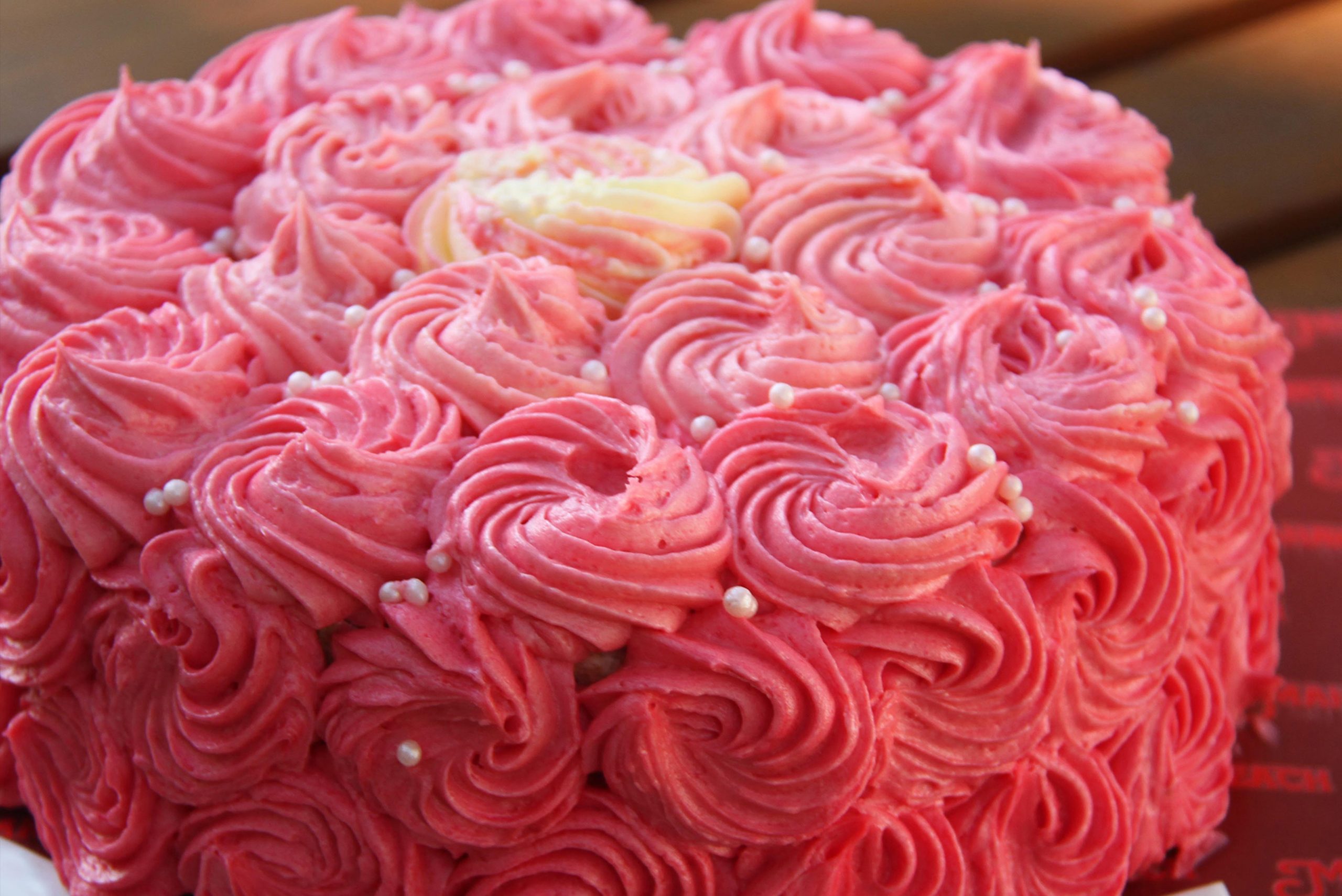 Rose Swirl Buttercream (Cake Flavor: Chocolate, Buttercream Filling:  Coffee, and Size: 8”)